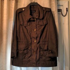 Women's London Fog Greenish Brown Lightweight Rain Jacket, Size XL